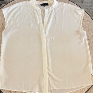 Eloquii Cream Sleeveless Blouse